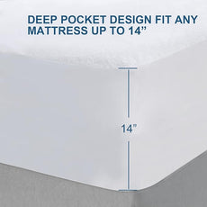 Twin XL Mattress Protector Cover Cooling,Extra Long Twin Waterproof Viscose Terry Mattress Protector for College Dorm Room Essentials,Soft and Noiseless,Deep Pocket Fits Up to 14 Inch,2 Pack