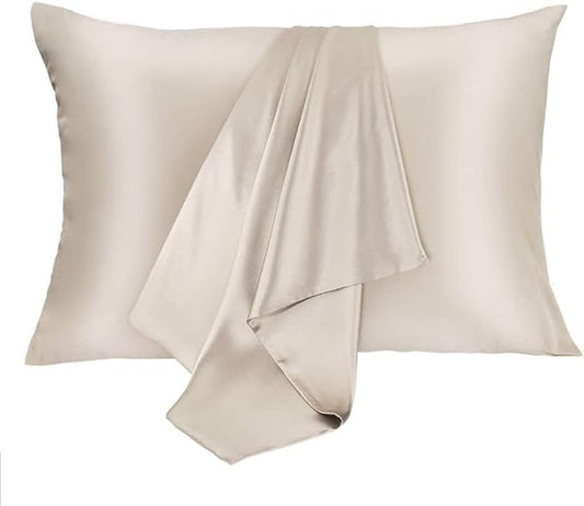 2 Pack 100% Mulberry Silk Pillowcases, Standard Size with Hidden Zipper - Hypoallergenic and Breathable