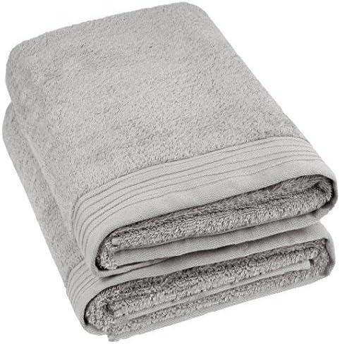 100% Cotton Towels 35" X 70" | Silver Towels Set of 2 Ultra Soft and Highly Absorbent Bath Towel Set Cotton, Gym, Hotel, Spa, Machine Washable
