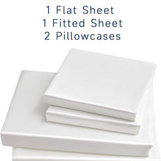 Satin Sheets California King Size - 4 Pieces Luxury Silky Soft Bed Sheets, Wrinkle-Free White Satin Silk Sheet Set with 1 Deep Pocket Fitted Sheet, 1 Flat Sheet, 2 Pillow Cases