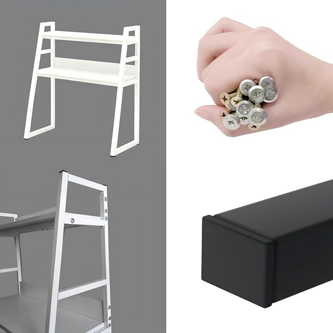 2-Tier Desktop Bookshelf, Wood Hutch Shelf Organizer, 29.9 x 12.6 x 35.4 inches, Study Room Storage Rack (White, 22 * 12 * 35in)