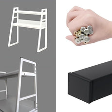 2-Tier Desktop Bookshelf, Wood Hutch Shelf Organizer, 29.9 x 12.6 x 35.4 inches, Study Room Storage Rack (Black, 37 * 12 * 35in)