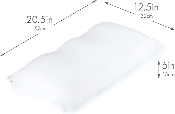 PILLOWY Premium Microbead Bed Pillow, Small Extra Fluffy But Supportive - Ultra Comfortable Sleep with Silk Like Anti Aging Cover 85% Spandex/ 15% Nylon Breathable, Cooling White