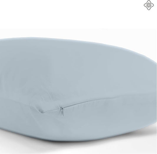 Bioweaves 100% Organic Cotton Body Pillow Case Cover with Zipper for Body Pillow | 300 Thread Count, Soft Sateen Weave, GOTS Certified | 21x54 Inches, Shore