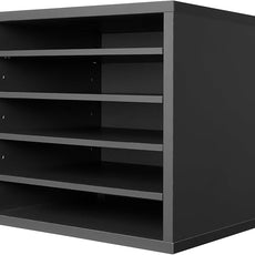 VEVOR Literature Organizer, 5 Compartments Office Mailbox with Adjustable Shelves, Wooden Mailbox Sorter Medium Density Fiberboard Office Home Classroom Storage for Files, Documents, Papers, Grey