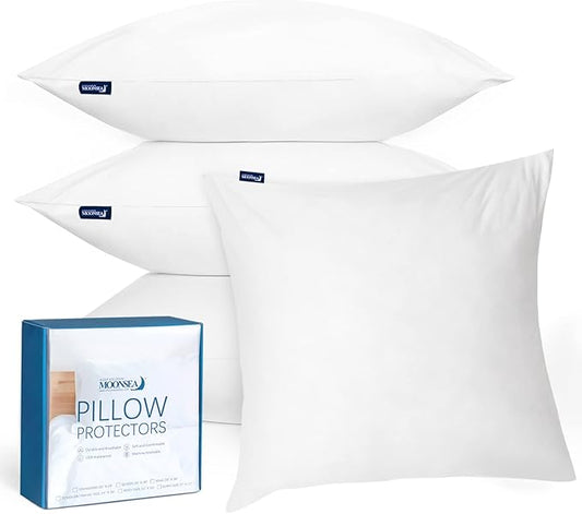 20x20 Pillow Cover Waterproof Throw Pillow Protectors with Zipper 20x20 Inches, Outdoor Bed Couch Decorative Pillow Encasement Covers