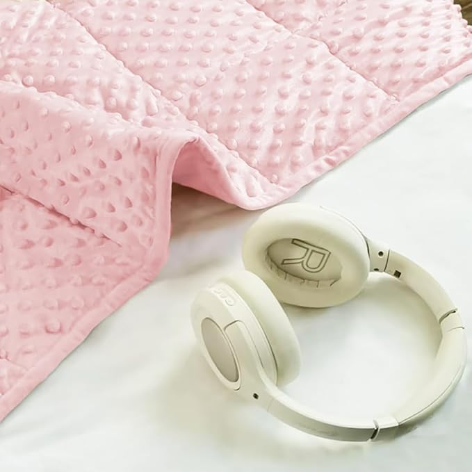 ALANSMA Reversible Weighted Blanket for All Season, Luxury Velvet, Warm and Cool, Adult Pink 7Lb Weighted Blanket, Enjoy Sleeping Anywhere(Pink,40"x60" 7lbs)