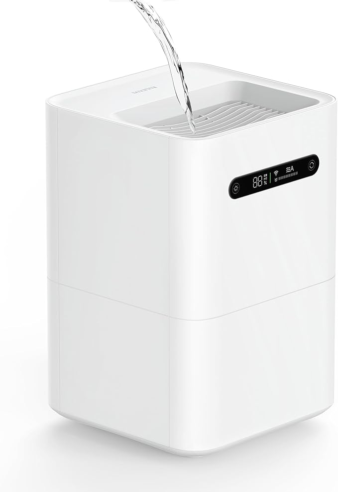 smartmi Evaporative Humidifiers, Cool No Mist Humidifiers for Bedroom, Air Humidifiers for Baby, 4L Top Fill, Self-Cleaning, Quiet, Smart APP Control, Auto Shutoff, Air-drying, Shockproof White