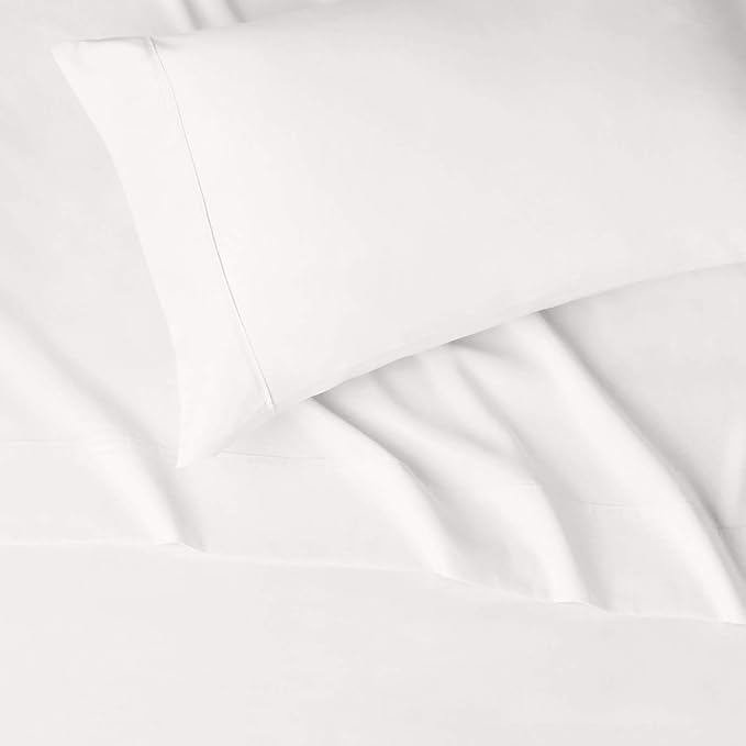Amazon Basics Lightweight Super Soft Easy Care Wrinkle Free Microfiber 3 Piece Bed Sheet Set with 14-Inch Deep Pockets, Twin, Cream, Solid, Kids, Men & Women Bedding AmazonBasics