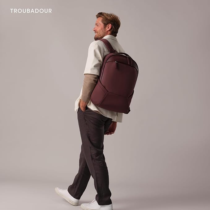 Troubadour Apex 4.0-22L Premium Laptop Backpack - Ergonomic & Water Resistant - Designed for Work and Travel - Bronze Red