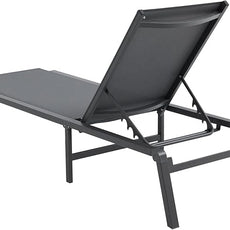 VEVOR Chaise Lounge Chair Outdoor, Aluminum Patio Lounge Chairs with Adjustable 5-Position, Folding Pool Chair Recliner and Full Flat Tanning Chairs for Patio, Beach, Pool, Dark Grey