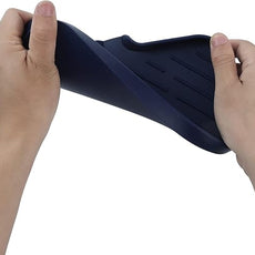 Silicone Bathroom Soap Dishes with Drain Spout-Kitchen Sink Organizer,Sponge Holder,Dish Soap Tray,Perfect for Dispenser,Scrubber,Bottle,Cup on Sink or Counter-Navy Blue 9.6