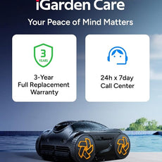 (2025 Upgrade) iGarden Pool Cleaner K36, Cordless Pool Vacuum Robot for Inground & Above Ground Pools, Smart Navigation, 220 Min Runtime, Touchscreen, Self-Parking, Cleans Floor, Wall & Waterline