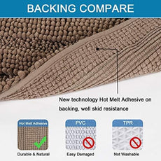 H.VERSAILTEX Bathroom Rugs Bath Rug Set 2 Piece Bathroom Contour Rug Toilet Mat Sets Non Slip Contour Bath Rug Ultra Thick Water Absorbent Striped Bath Mats(47