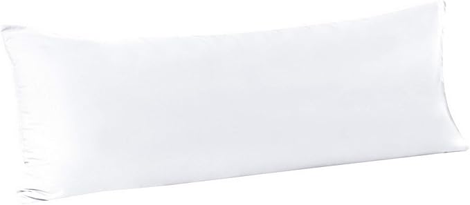 FLXXIE Body Pillow Cover - Super Soft Microfiber 20x54 Body Pillow Case - Envelope Closure, Wrinkle, Stain Resistant White Body Pillow Cover, 20x54, White