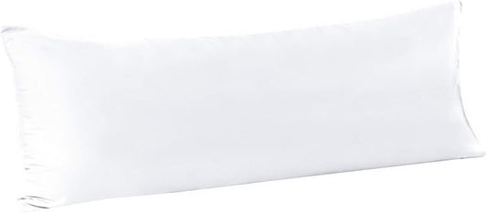 FLXXIE Body Pillow Cover - Super Soft Microfiber 20x54 Body Pillow Case - Envelope Closure, Wrinkle, Stain Resistant White Body Pillow Cover, 20x54, White