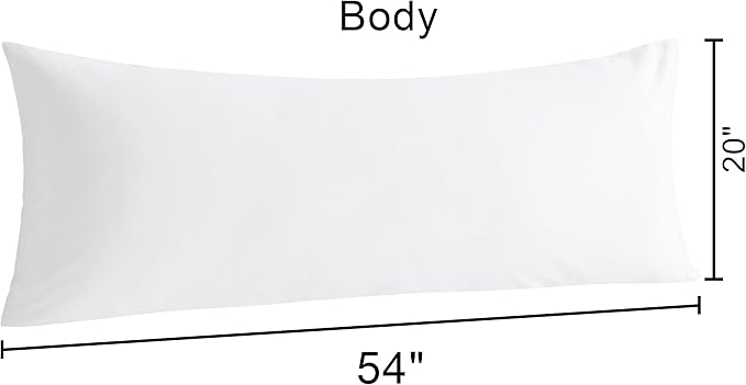 NTBAY Cotton Body Pillowcase - Envelope Closure 20x54 Pillowcase, Breathable and Soft Bed Pillow Case, Cream