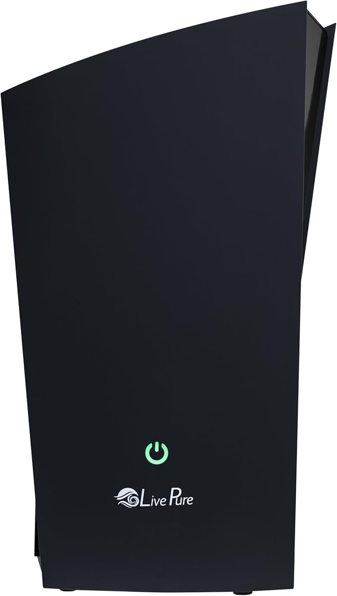 LP485HUM LivePure Ultrasonic Humidifier (8.5 x 6.5 x 14.5 in) - Long Lasting Mist Performance, Quiet Operation, Compact Humidifier for Home, Bedroom, Nursery, Office, and Dorms – Black