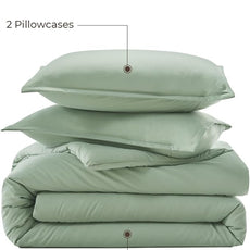 Litanika Comforter Set, Lightweight Solid Bedding Comforter Set, Fluffy Down Alternative Bed Set, Sage Green, Super King Plus