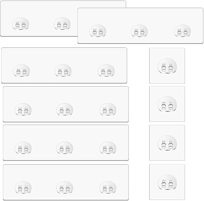 10 PCS Shower Caddy Adhesive Replacement Shower Shelves Adhesive Strip Pad Organizer Sticker Replacement Bathroom Heavy Duty Wall Mount Strong Sticky No Drilling Strong Transparent