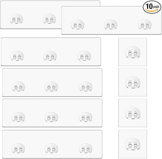 10 PCS Shower Caddy Adhesive Replacement Shower Shelves Adhesive Strip Pad Organizer Sticker Replacement Bathroom Heavy Duty Wall Mount Strong Sticky No Drilling Strong Transparent