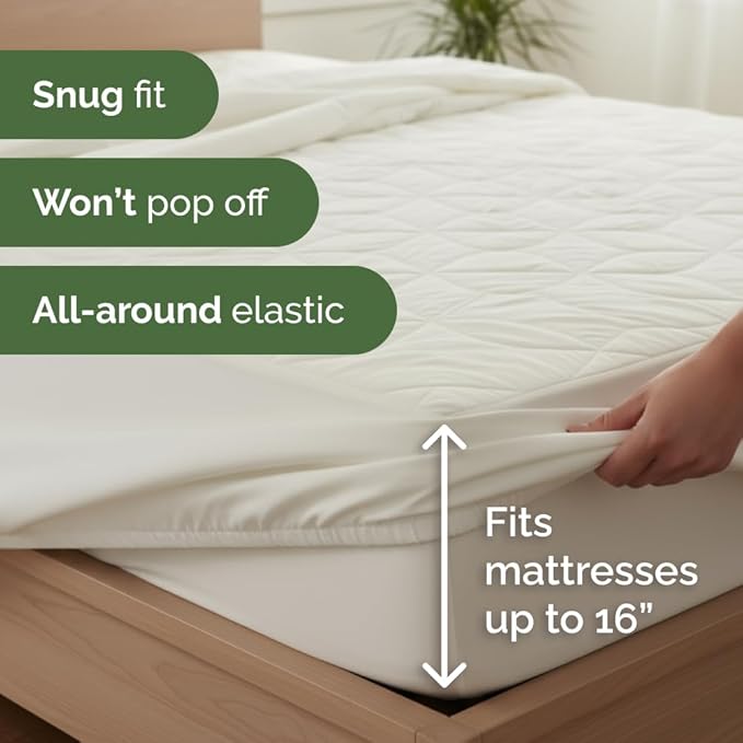 Waterproof Cooling Mattress Protector - Mattress Cover Cal King Size - Viscose Made From Bamboo - Soft, Breathable, Noiseless & Washable - Fitted Sheet Style & All Round Protection - (72" x 84") White
