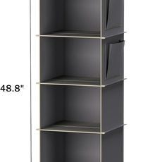 YOUDENOVA Hanging Closet Organizer, 6-Shelf Closet Hanging Storage Shelves, 2 Packs, Grey