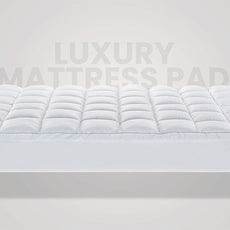 SLEEP ZONE King Size Cotton Mattress Pad, Super Soft Pillow Top Mattress Topper, Thick Fluffy Mattress Cover Deep Pocket 8-21 inches, King, White Cotton Top, King(78X80)