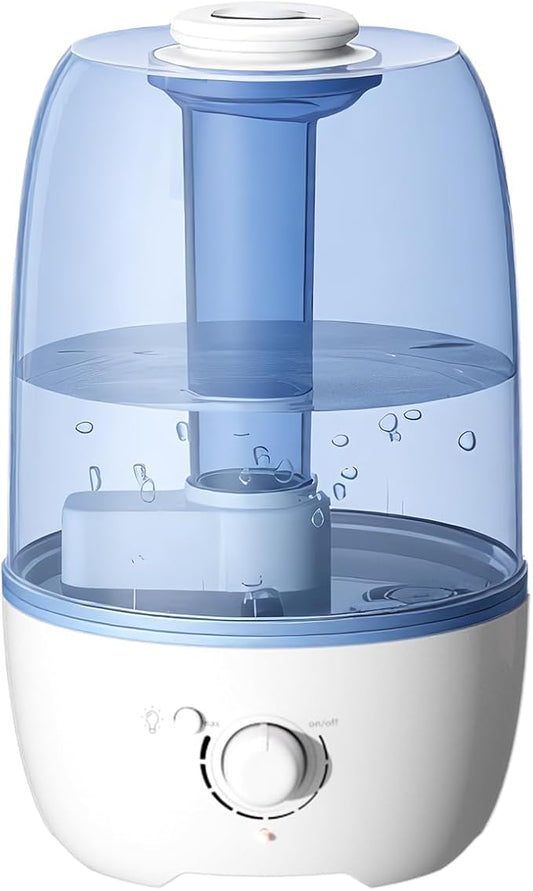 MEGAWISE Humidifier for Kid bedroom with 3.2L Large Capacity, No leakage Design Fine Mist Output Auto Shutoff, Essential Oil Safe Tank (Blue)