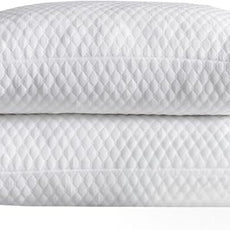 NTCOCO Shredded Memory Foam Bed Pillows for Sleeping Standard Size Set of 2, with Washable Removable Hypoallergenic Sleep Pillow for Back and Side Sleeper