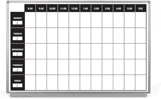 Work Week Dry-Erase Scheduling Whiteboard 60" x 40"