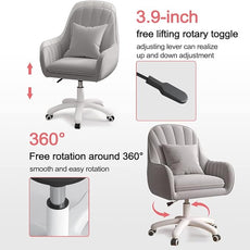 Home Office Chair Computer Chair with Mid-Back Upholstered Modern Tufted Computer Task Chair Swivel Height Adjustable Velvet Accent Chair