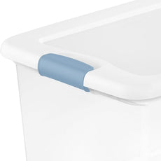 Sterilite 20-Pack Latching Box, Under Bed Storage Bins with Lids, Clear Plastic, 106 Quart - Heavy-Duty Organizing Containers for Closet, Bathroom, and Office