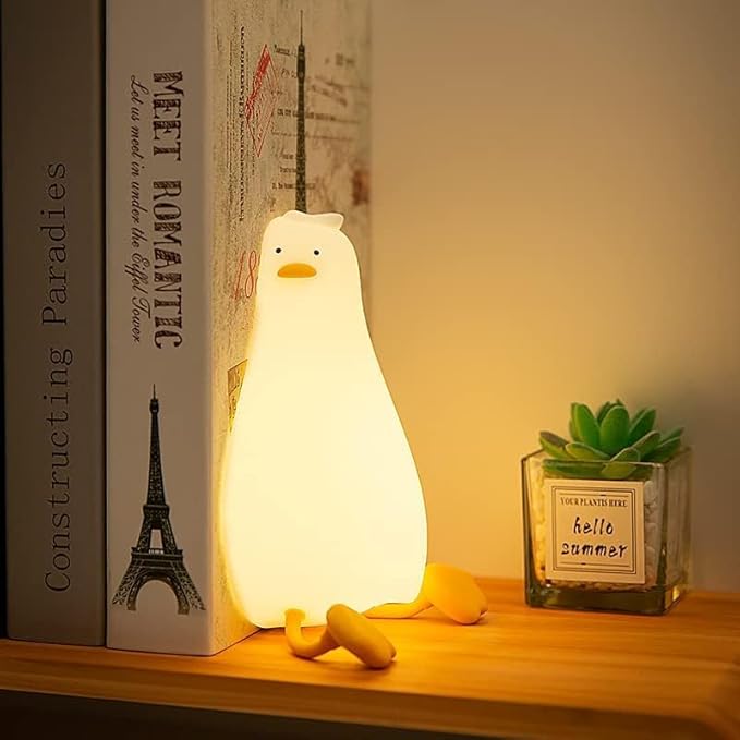 Cute Duck/Chicken/Pig/Rabbit/Panda Night Light, LED Squishy Animal Novelty Lamp for Toddler Baby Kids, Nursery Touch Kawaii Room/House Decor