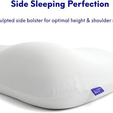 C CUSHION LAB Deep Sleep Pillow, Patented Ergonomic Contour Design for Side & Back Sleepers, Orthopedic Cervical Shape Gently Cradles Head & Provides Neck Support & Shoulder Pain Relief - Calm Grey