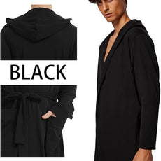HOLOVE Men's Pure Cotton Bathrobe Lightweight Kimono and Hooded Spa Robes Soft Sleepwear