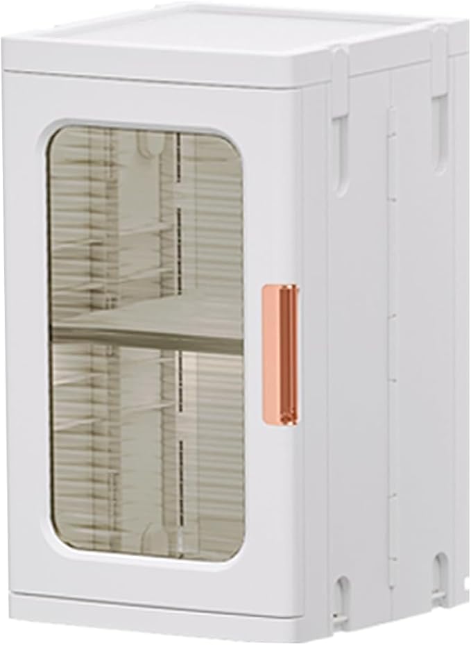 Mini Storage Cabinet with Doors and Shelves Countertop Cabinet Bathroom Storage Kitchen Cabinet with Adjustable Shelf Cabinet Organizer Toilet Paper Linen Closet 1 Layer(White)