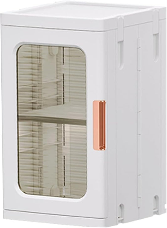 Mini Storage Cabinet with Doors and Shelves Countertop Cabinet Bathroom Storage Kitchen Cabinet with Adjustable Shelf Cabinet Organizer Toilet Paper Linen Closet 1 Layer(White)