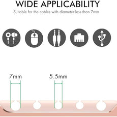 AHASTYLE Cable Organizer Holder 5 Slots Desktop Cord Wire Clips Keeper for Organizing USB Cable/Power Cord/Wire Home Office and Car (Pink)