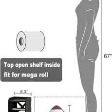 AOJEZOR Toilet Paper Holder Stand: PVC Freestanding Bathroom Cabinet Storage for Apartment Dwellers - Slim Bathroom Storage - Black