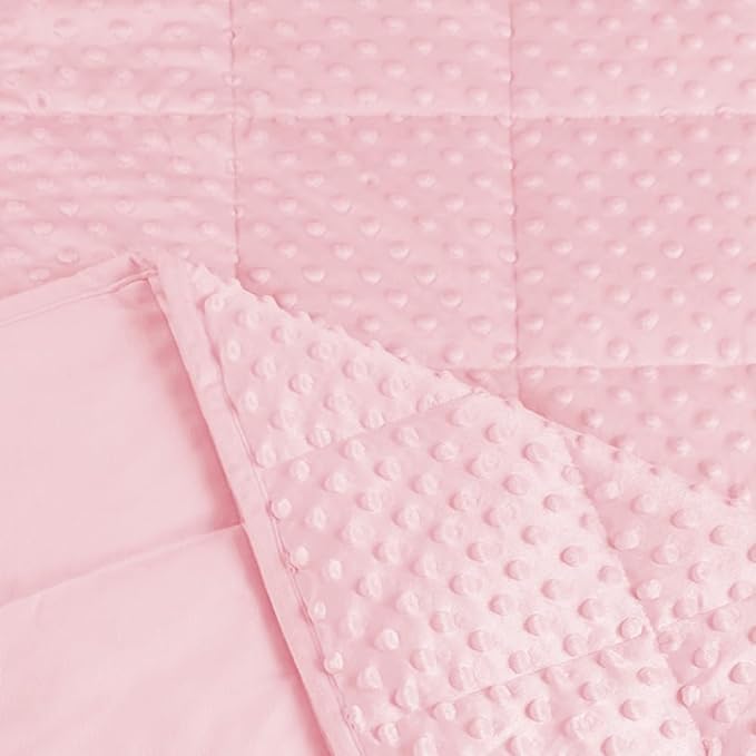 ALANSMA Reversible Weighted Blanket for All Season, Luxury Velvet, Warm and Cool, Adult Pink 7Lb Weighted Blanket, Enjoy Sleeping Anywhere(Pink,40"x60" 7lbs)