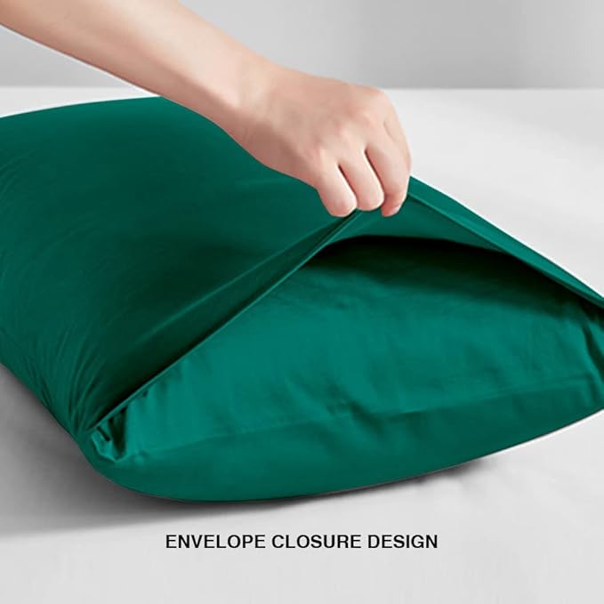 FLXXIE Body Pillow Cover - Super Soft Microfiber 20x54 Body Pillow Case - Envelope Closure, Wrinkle, Stain Resistant Dark Green Body Pillow Cover, 20x54, Dark Green