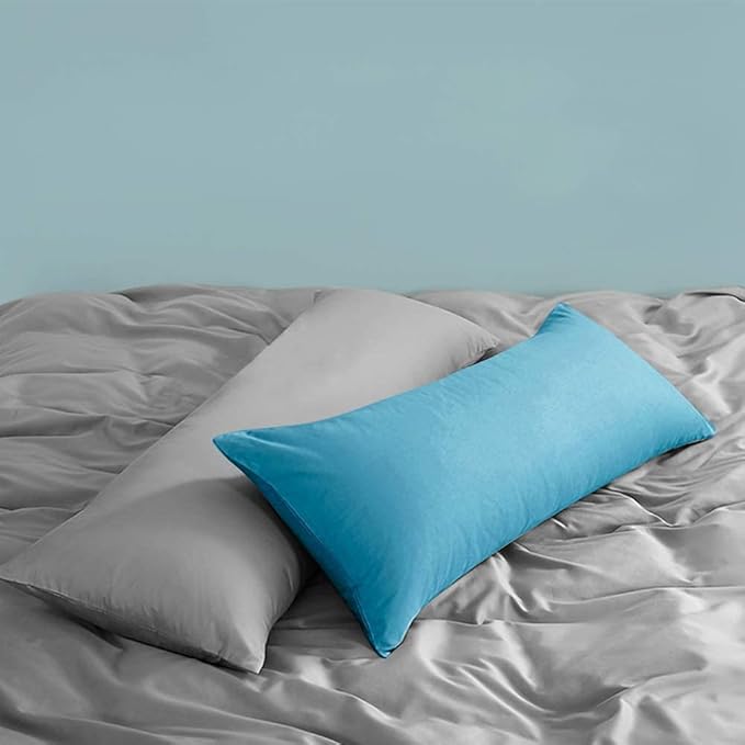 FLXXIE Body Pillow Cover - Super Soft Microfiber 20x54 Body Pillow Case - Envelope Closure, Wrinkle, Stain Resistant Blue Body Pillow Cover, 20x54, Blue