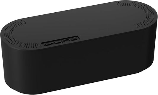 D-Line Cable Management Box, Power Strip Cover, Floor Outlet Hider, Desk Cord Organizer, Hide Extension Leads, 12.75" (L) x 5" (W) x 4.5" (H), for use with Power Strips up to 10.5in (L) - Small, Black