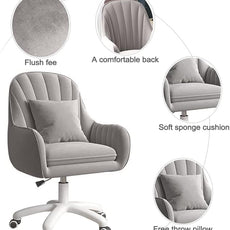 Home Office Chair Computer Chair with Mid-Back Upholstered Modern Tufted Computer Task Chair Swivel Height Adjustable Velvet Accent Chair