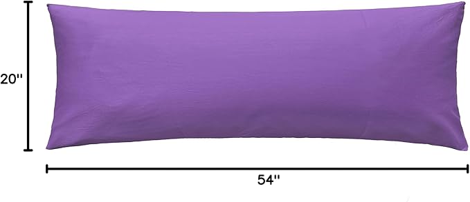 iMaylex Soft 100% Egyptian Cotton Zipper Pillow Case, Cozy and Lightweight Pillowcase, Easy Care, Purple, Body, 20" x 54"