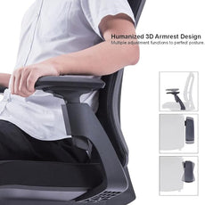 SUNLINE Ergo Plus Ergonomic Office Chair - Desk Chair, Mesh Computer Leatherette Headrest, Memory Foam Seat, and Smooth Casters - Adjustable Lumbar Support, Home Office - Black, 330 lbs