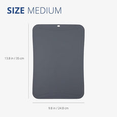 Blue Ginkgo TPU Cutting Mat [Medium] – Korean-Made Flexible, Knife-Friendly, Durable Kitchen Cutting Board (Dark Gray)