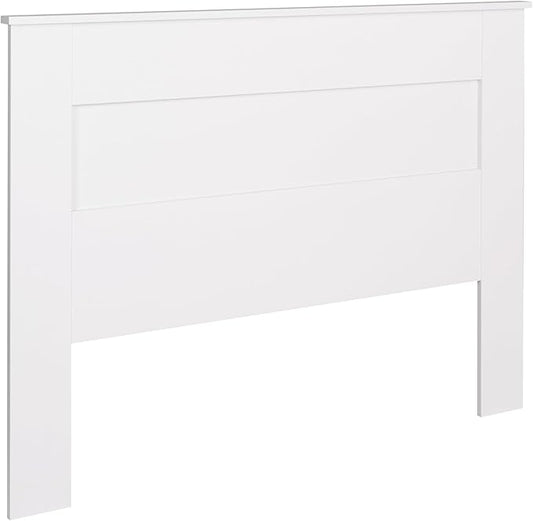 Prepac Stylish Flat Wood Panel Headboard for Queen Size Beds, Simplistic Wooden Queen Headboard 2.25" D x 64.5" W x 48" H, White, WHFQ-1301-1
