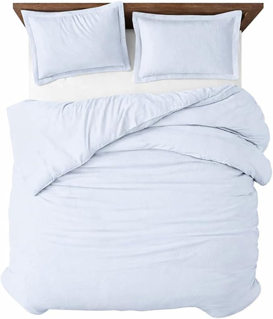 Kotton Culture 1 Pc Duvet Cover King Size-100% Egyptian Cotton Sateen 600 Thread Count Ultra Soft Premium Durable Comforter Cover Zipper Closure & Corner Ties - (Sky Blue, 102" X 94")